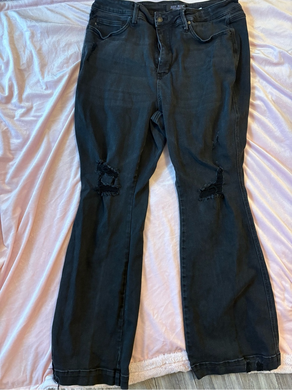 Judy Blue Plus size stretchy Black Distressed Jeans - Unknown Brand